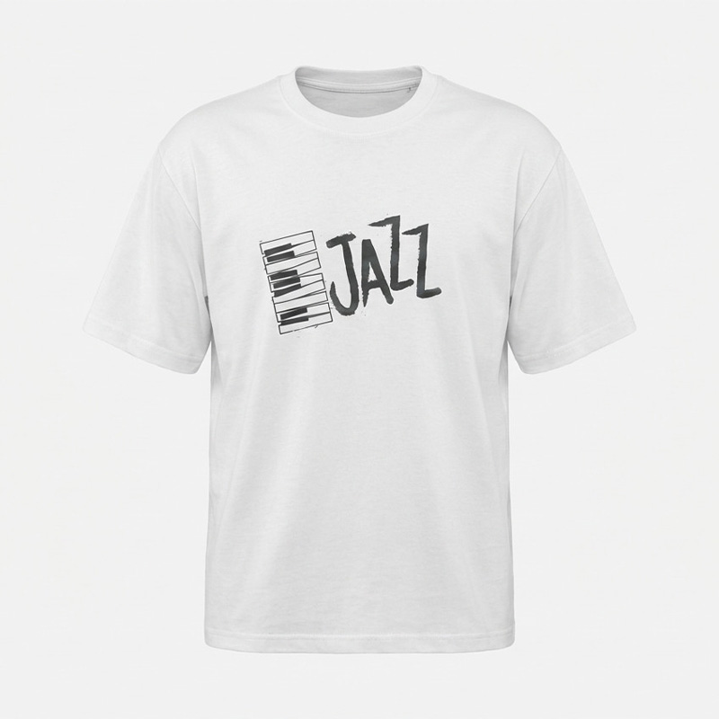 חולצת Tshirt אוברסייז עם כיתוב בעיצוב גרפי מיוחד JAZZ