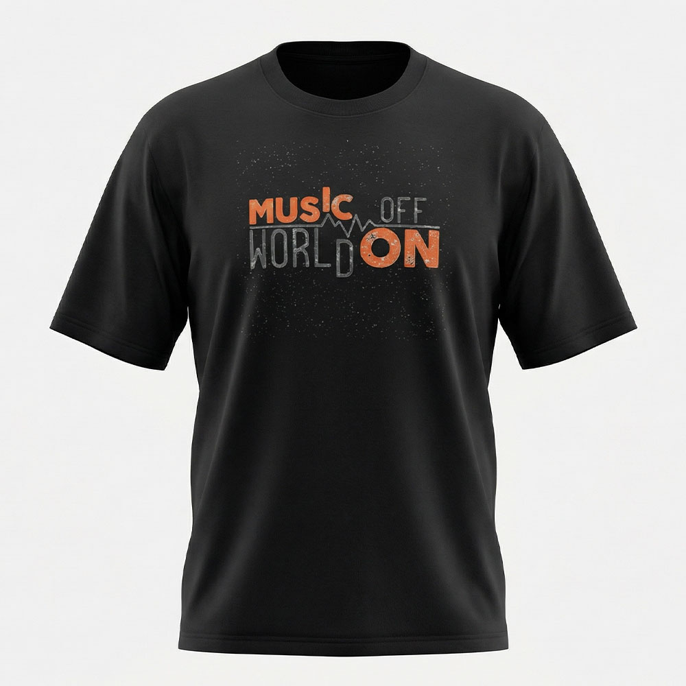 חולצת אוברסייז Music Off World On לגברים