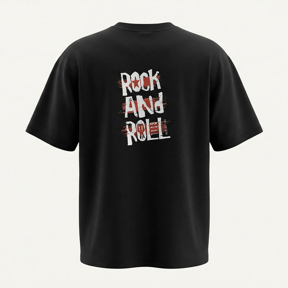 חולצת אוברסייז Rock & Rool אחרוי