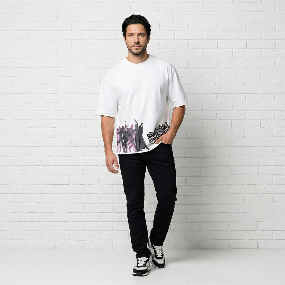 חולצת אוברסייז night club דוגמן