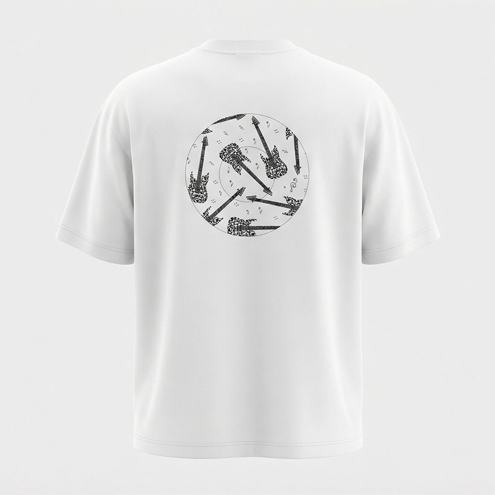 חולצת אוברסייז לגברים גיטרה אחורי