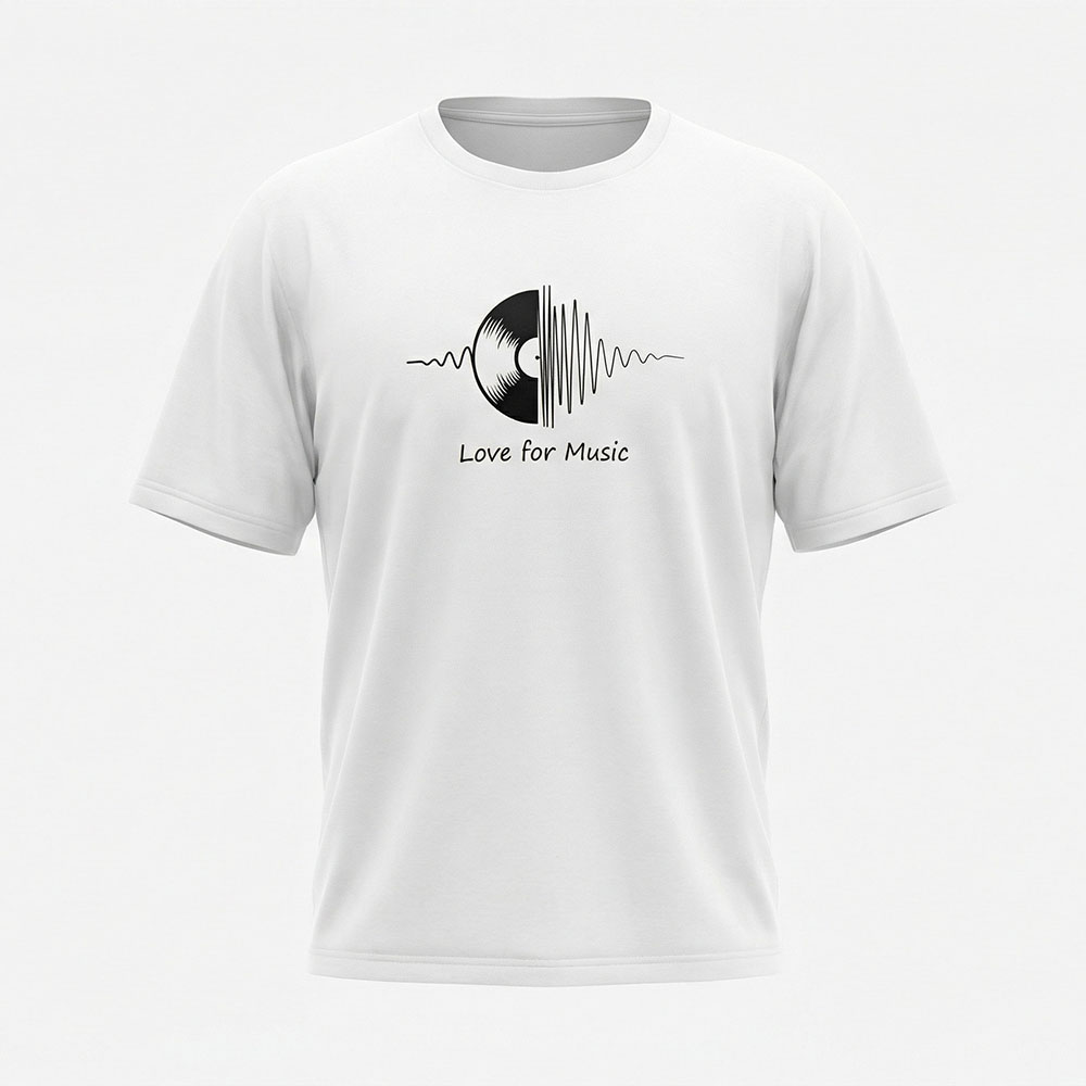 חולצת לגברים אוברסייז Music Is Life קידמי