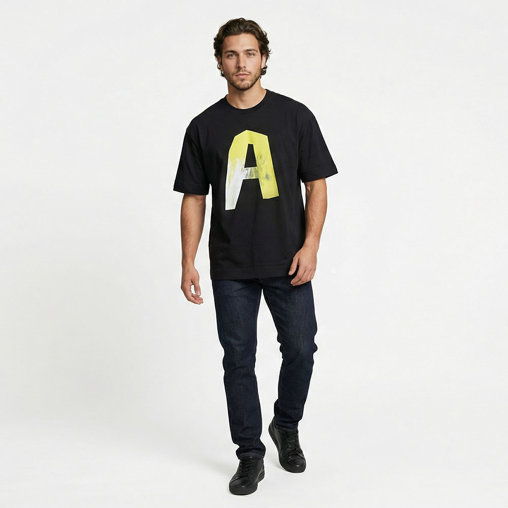 חולצת אוברסייז לגברים A – סטייל אורבני שחור