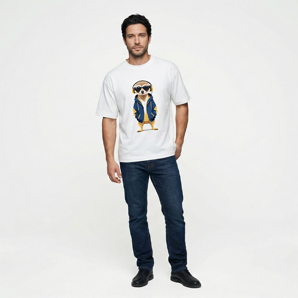 חולצת מימיק DJ עם אוזניות דוגמן