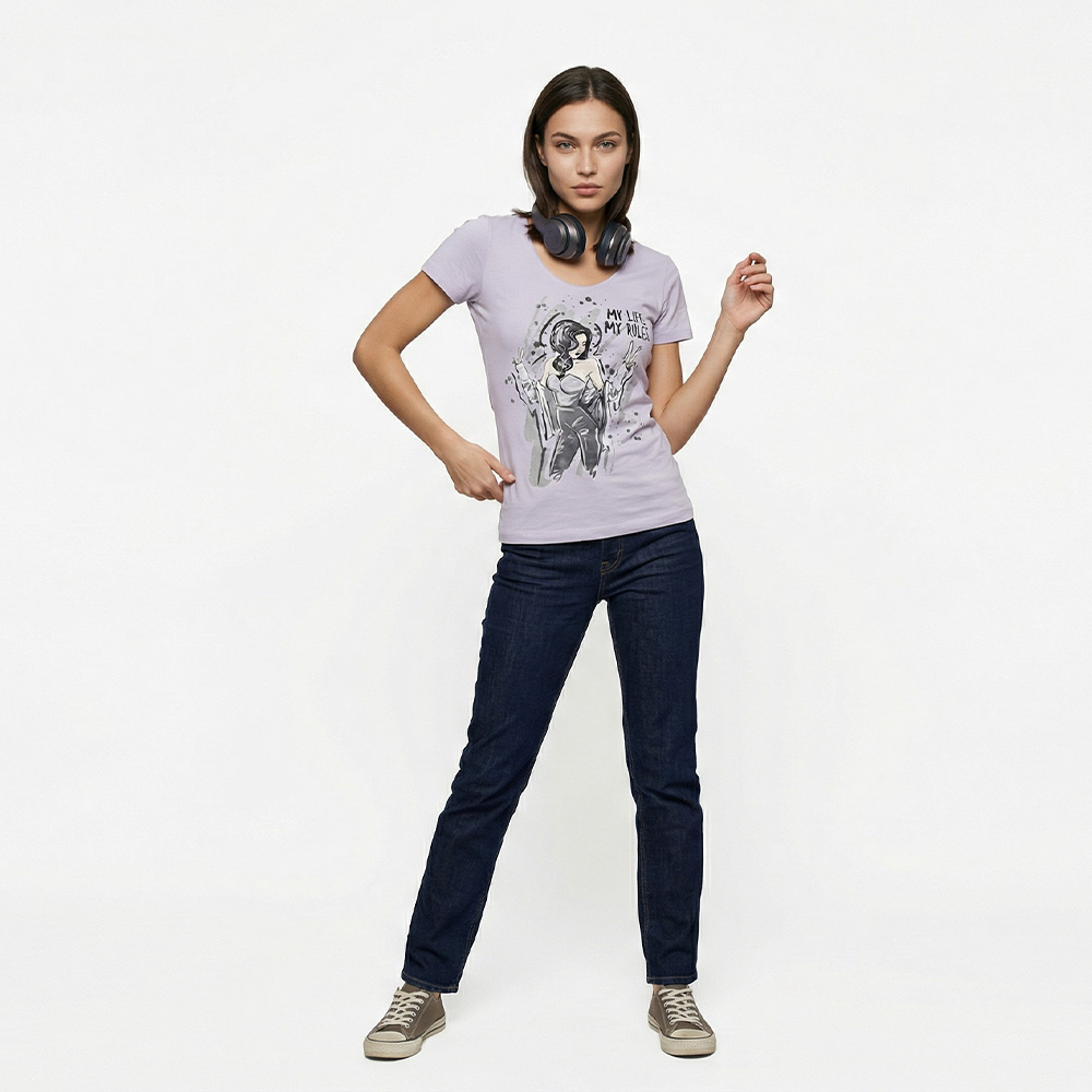 חיים שלי חוקים שלי חולצת נשים -דוגמנית רידם דיזיין