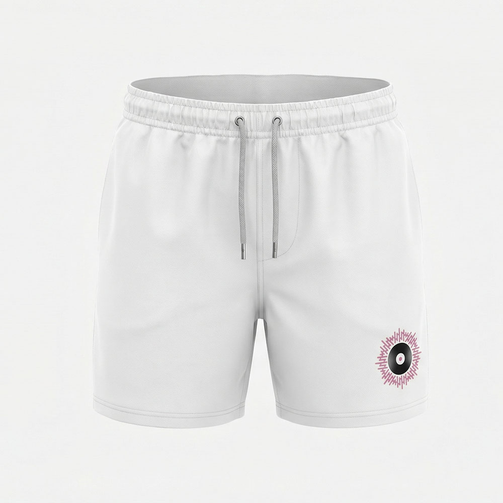 בגד ים שורטס לגברים Vinyl Pulse לבן