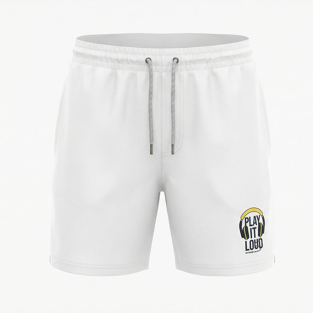 בגד ים שורטס לגברים Play It Loud לבן