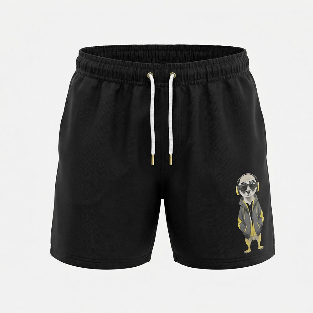 שורטס לגברים Meerkat DJ שחור