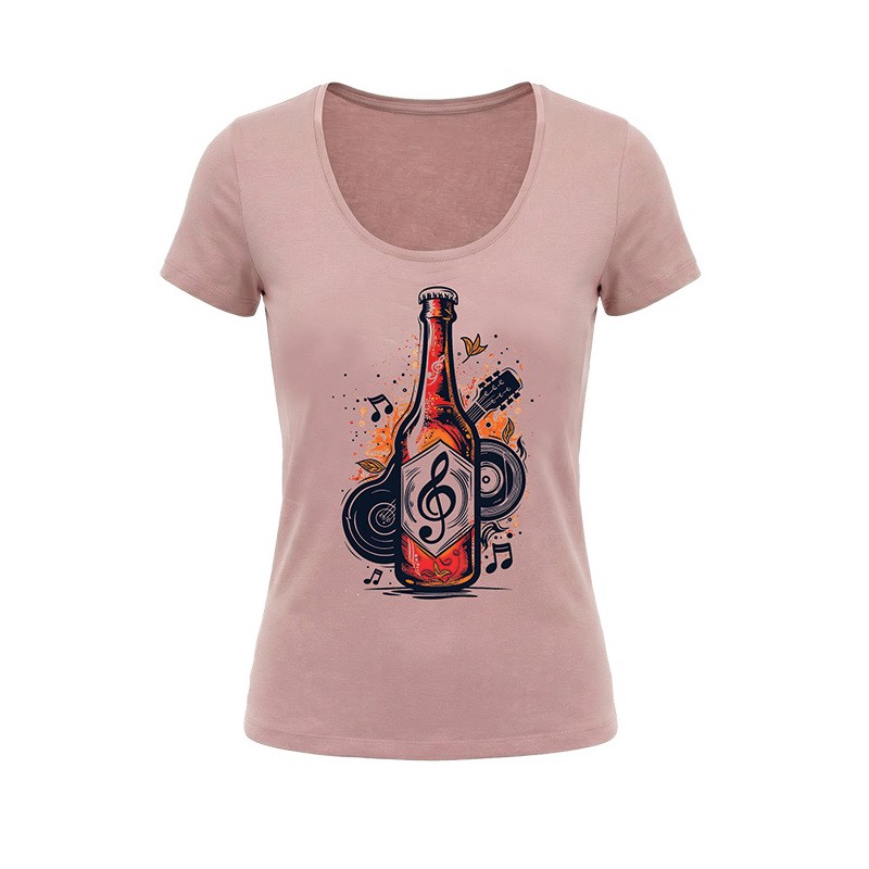 חולצת נשים בעיצוב Music Beer של Rhythm Design