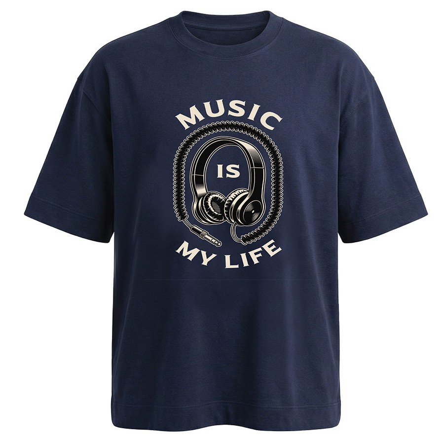 חולצת אוברסייז גברים Music is life