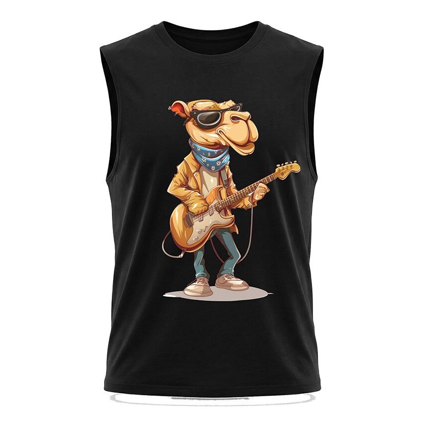 גופיית קיץ גברים A camel play guitar