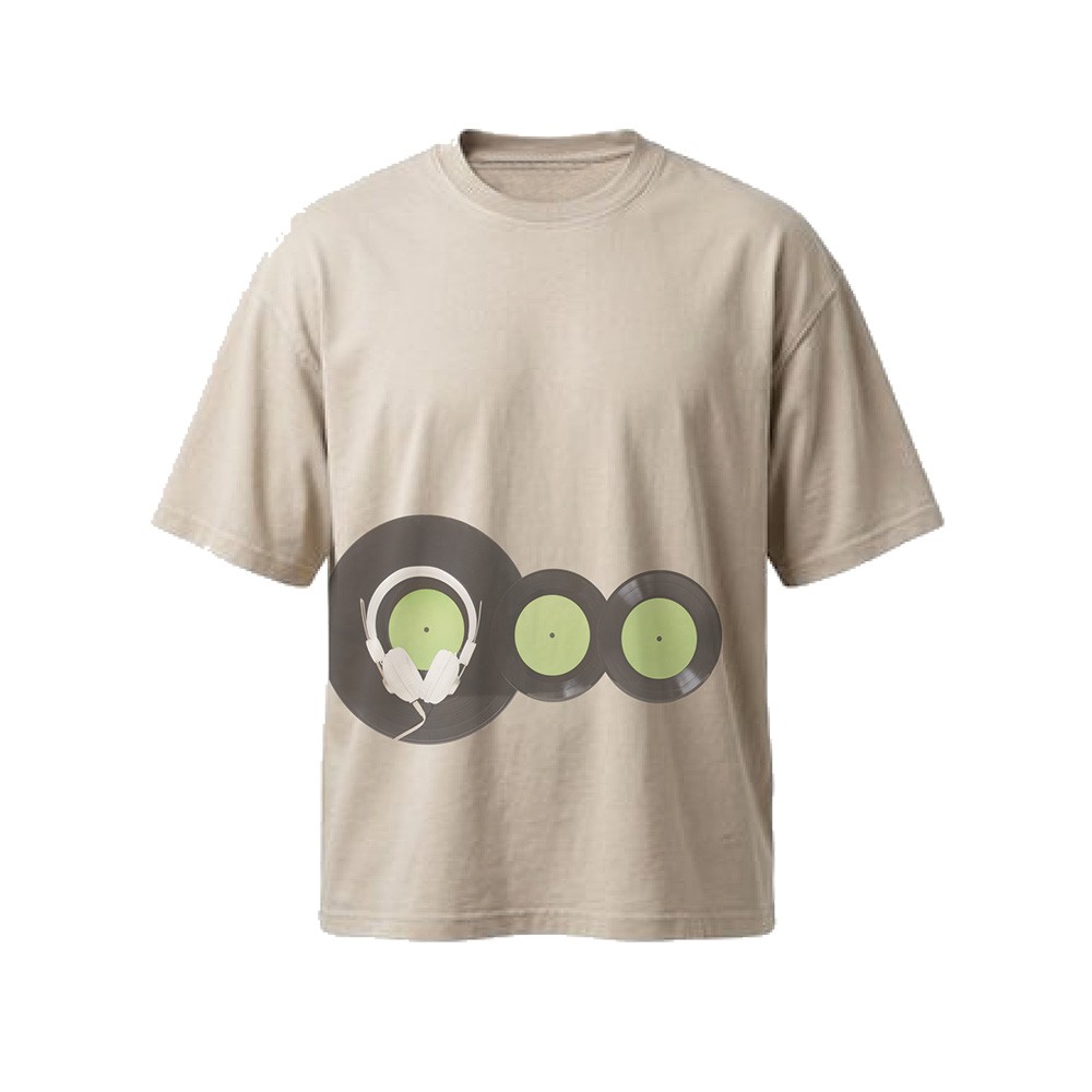 חולצת אוברסייז גברים Vinyl and Headphones