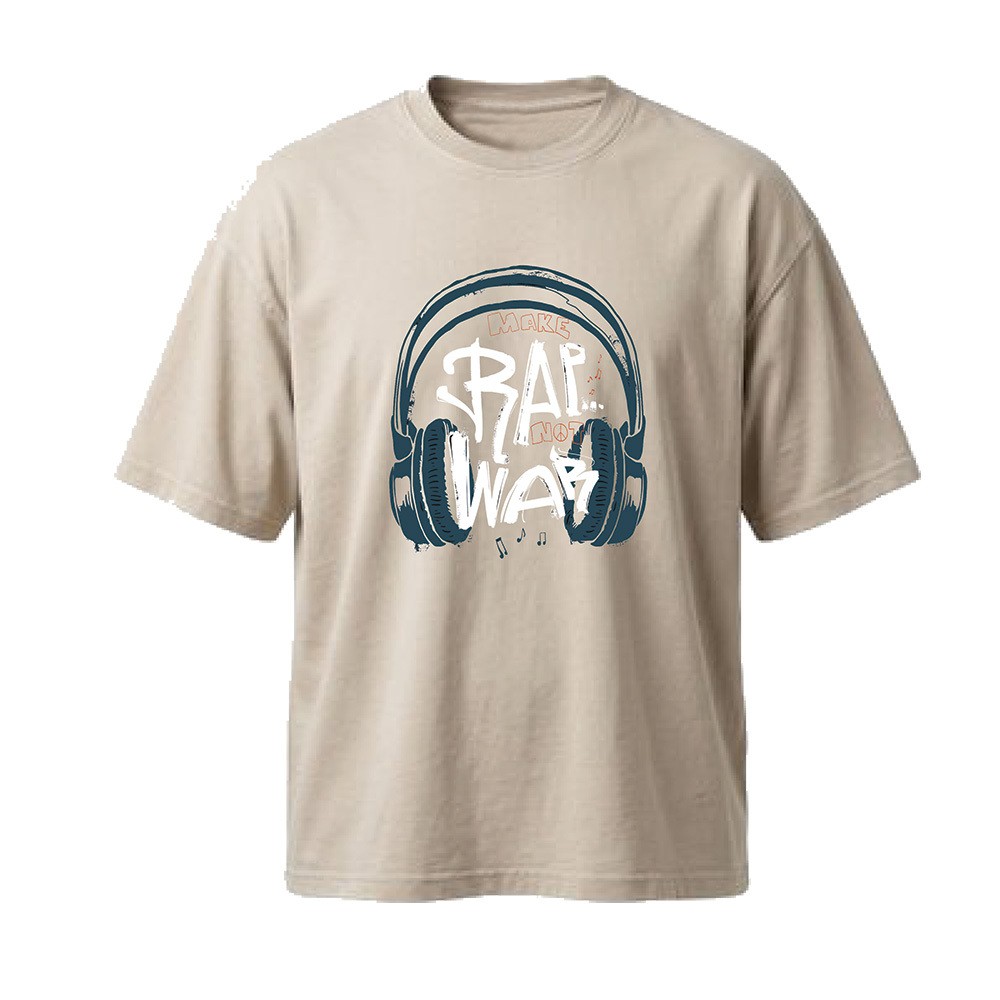 חולצת אוברסייז גברים Make rap not war