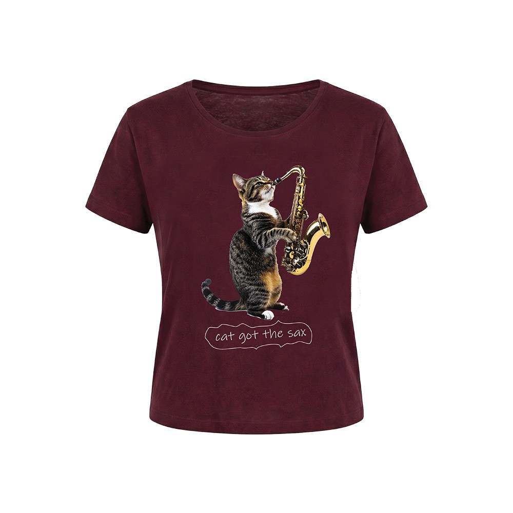 חולצת נשים Cat Got The Sax