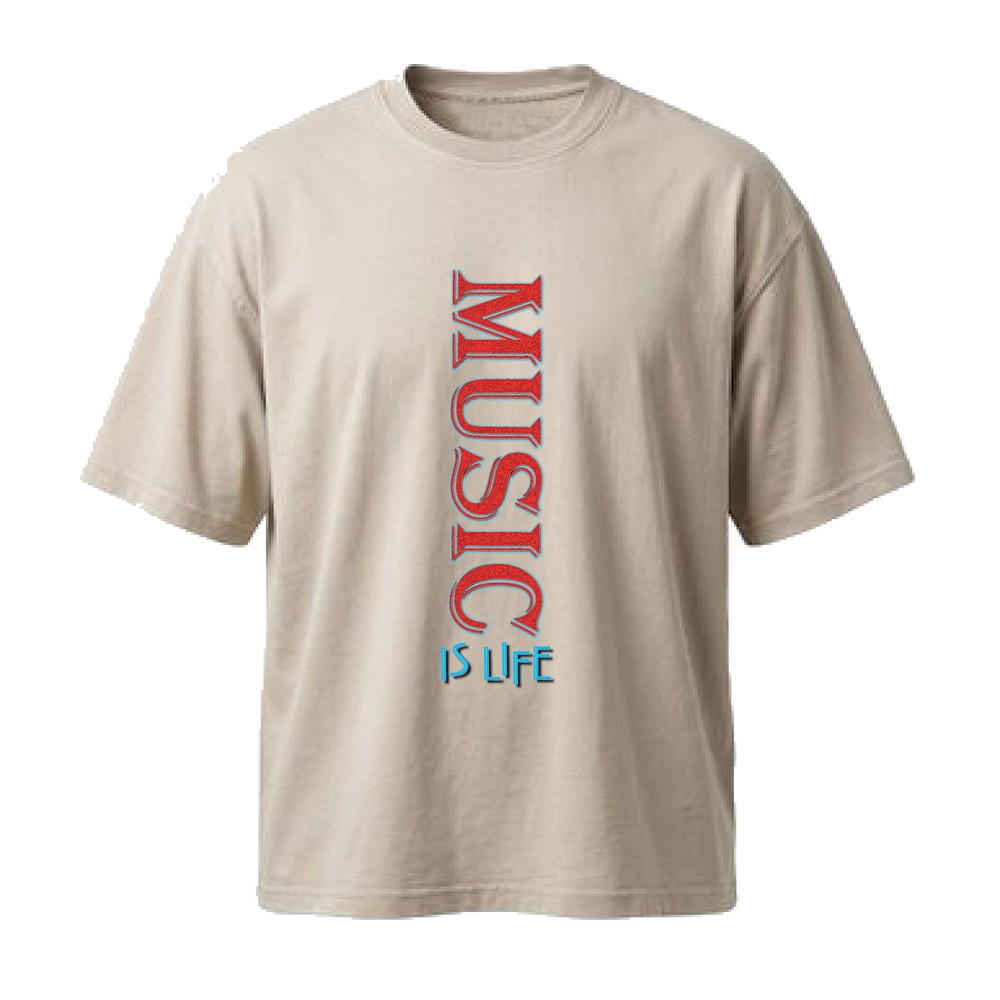 חולצת אוברסייז גברים Music Is Life