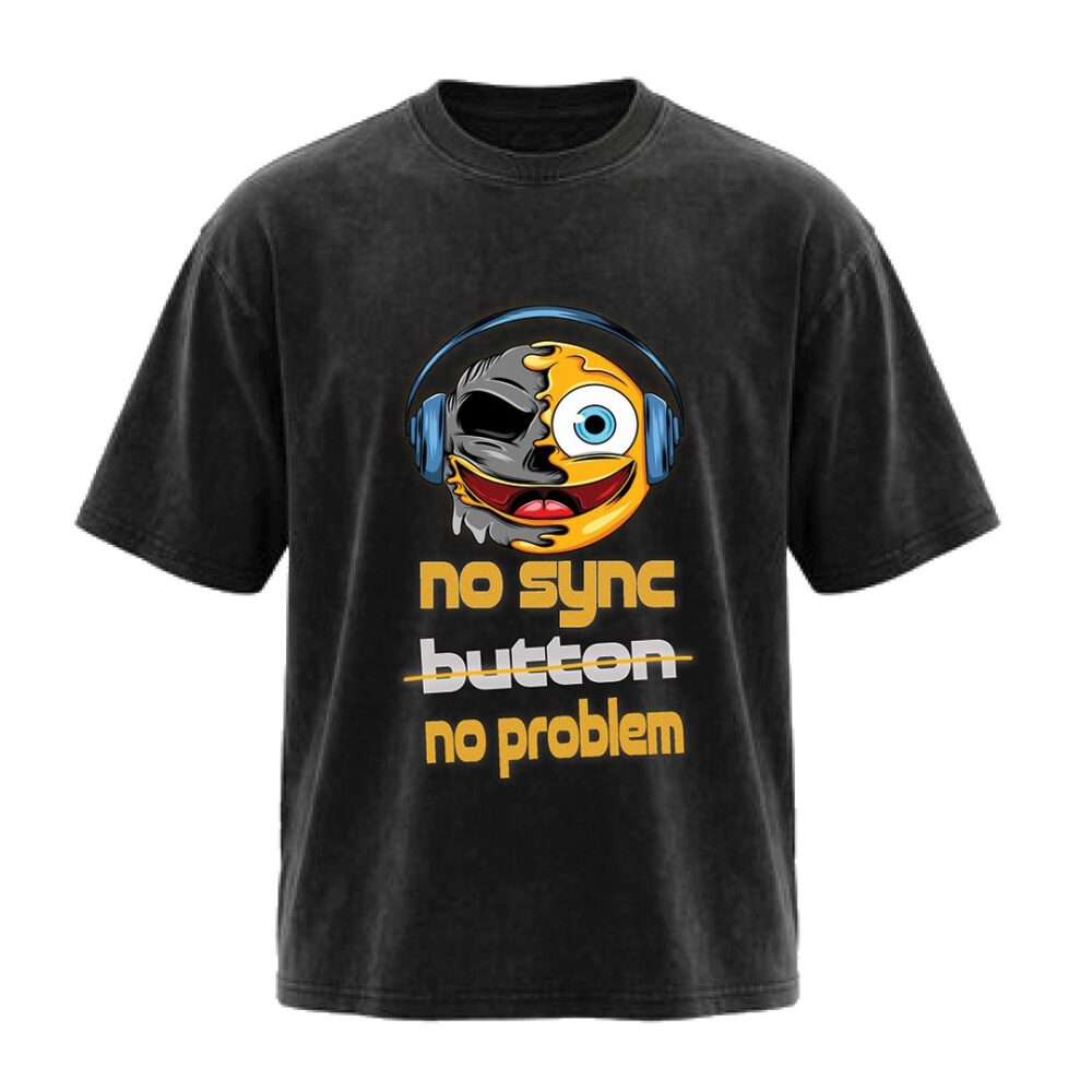 חולצת אוברסייז גברים No Sync Button