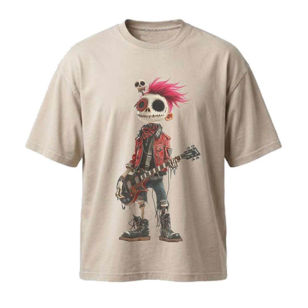 חולצת אוברסייז גברים Punk Skull