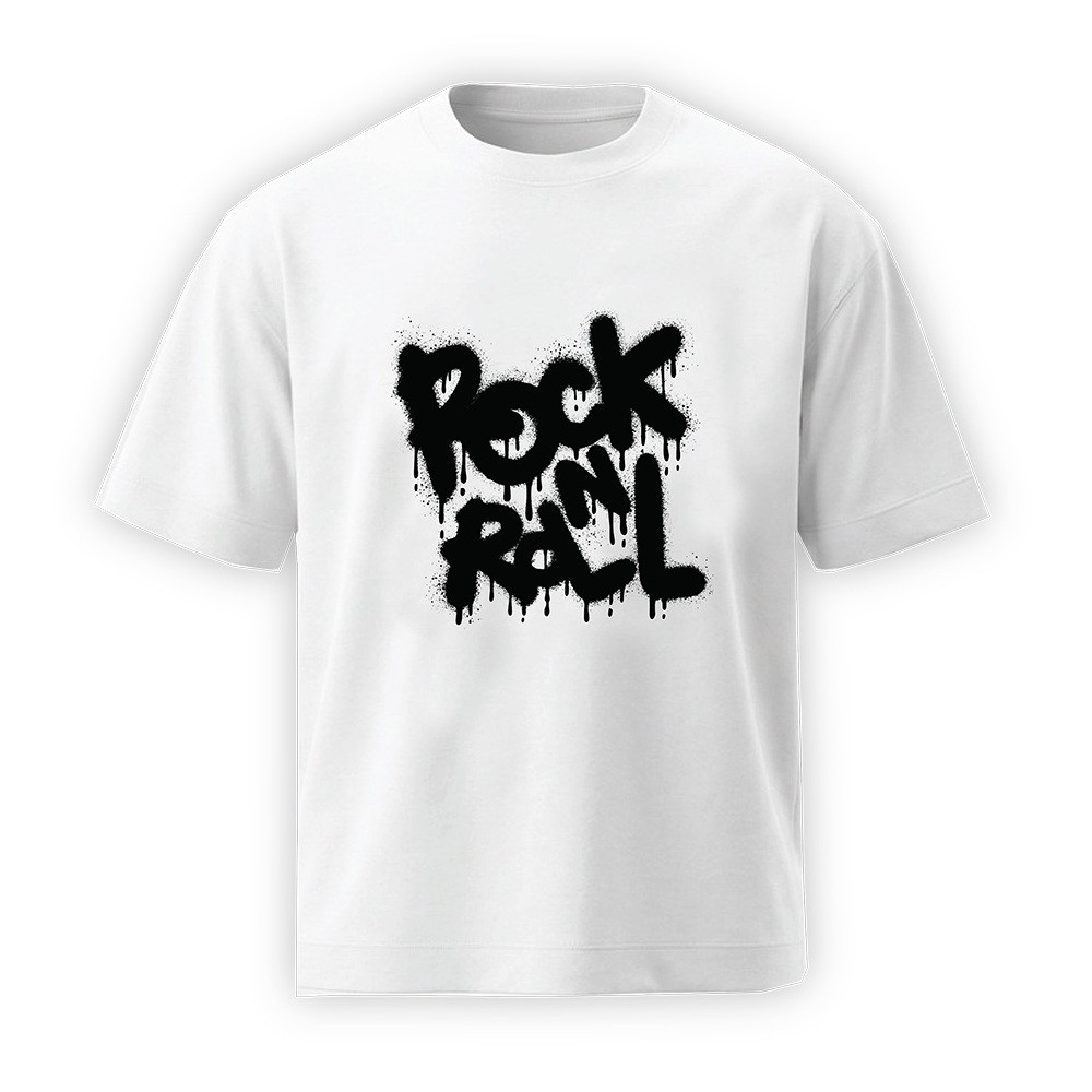 חולצת T אוברסייז ROCK N ROLL
