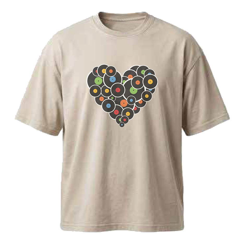 חולצת אוברסייז גברים Vinyl Heart