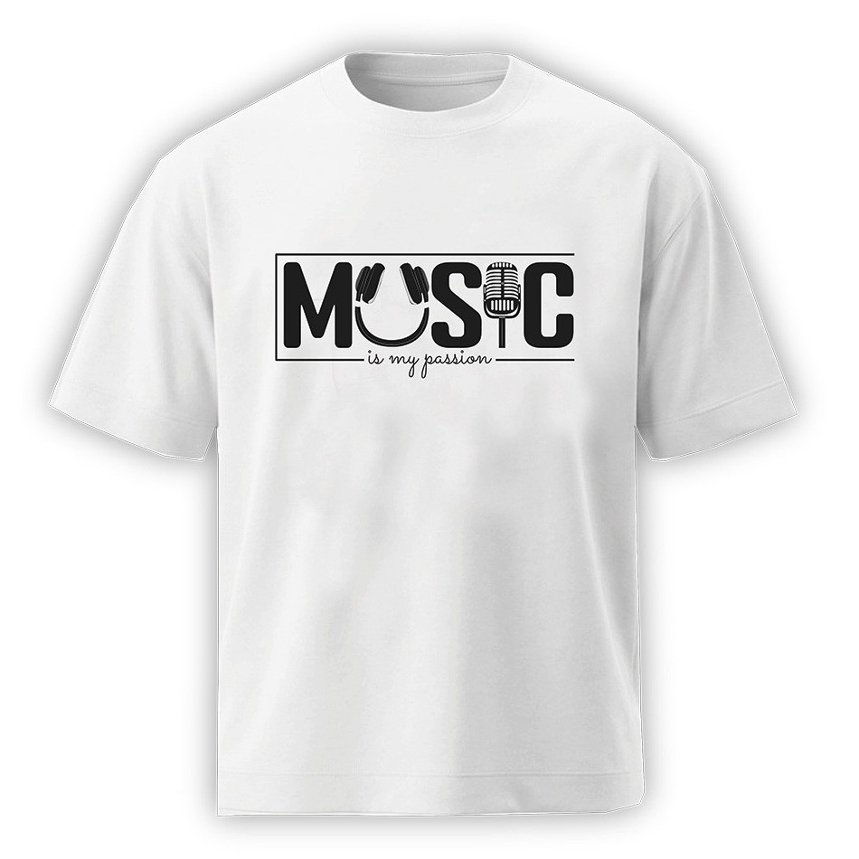 חולצת אוברסייז גברים Music Is My Passion