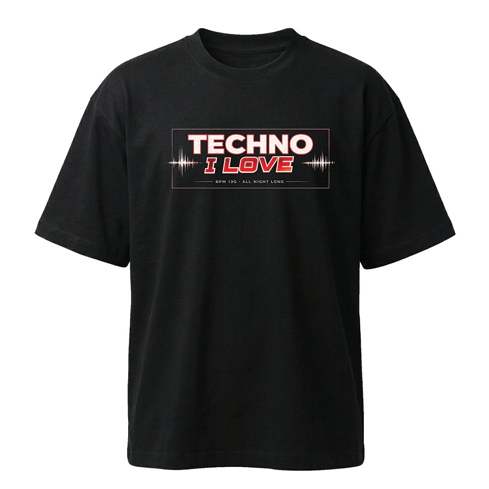 חולצת אוברסייז גברים Techno